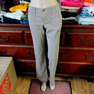 Tan Cotton Flared Leg Pants